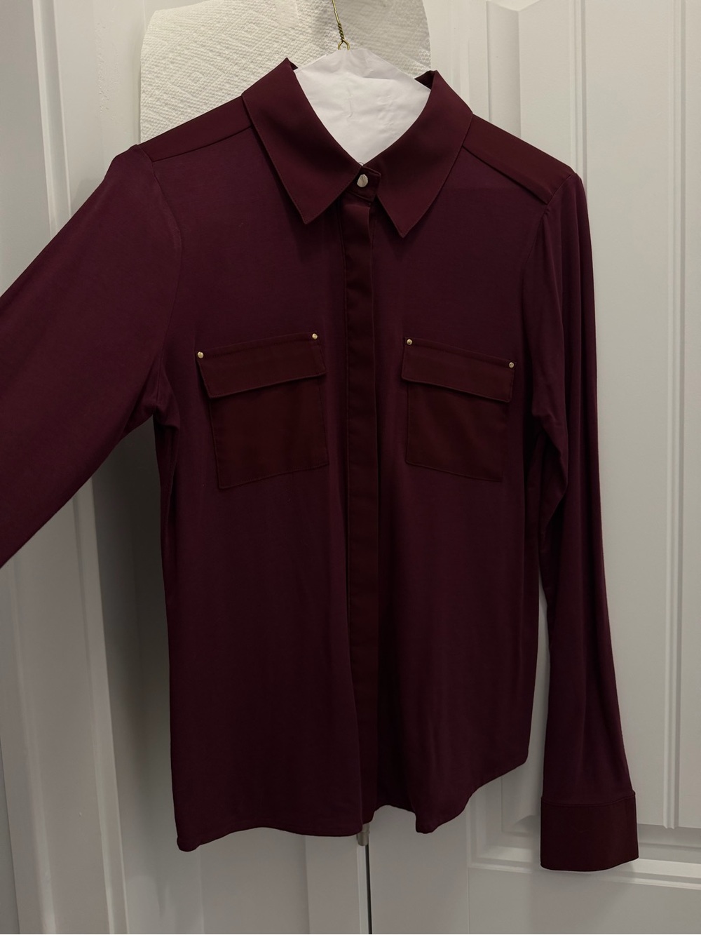 maroon blouse